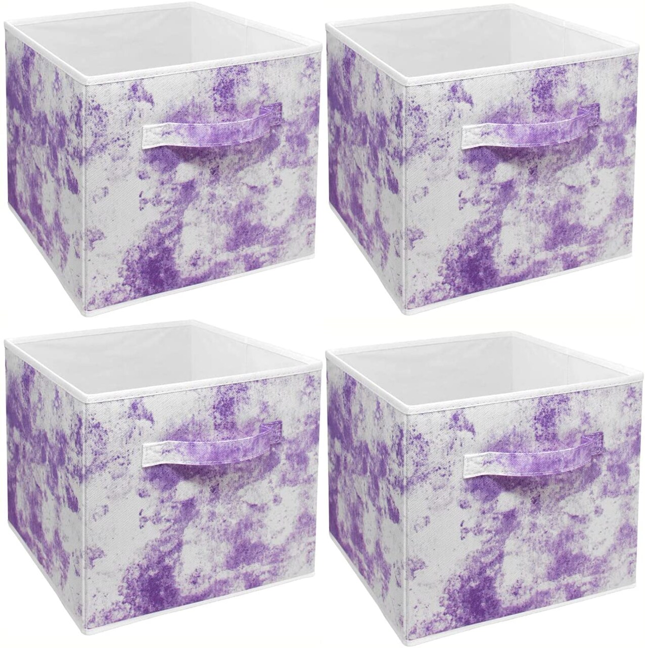 Sorbus Fabric Collapsible Cube Storage Bins Set - Tie Dye 4 Pack